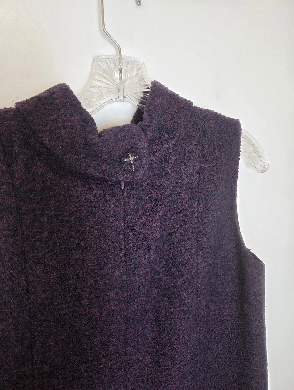 CHANEL Purple Wool Sheath Dress Cashmere Silk Designer Quiet Luxury EU 42